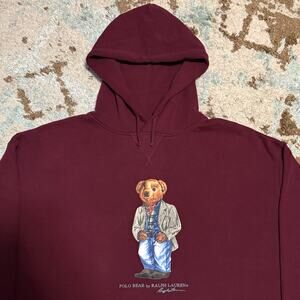 Polo Ralph Lauren Polo Bear Hoodie Size 4XB Big and Tall Burgundy